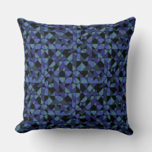 Einzigartiger, Angesagter Geometric Blue Cyan Gray Kissen