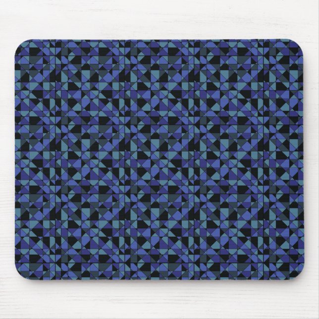 Einzigartiger, Angesagter Geometric Blue Cyan Gray Mousepad (Vorne)
