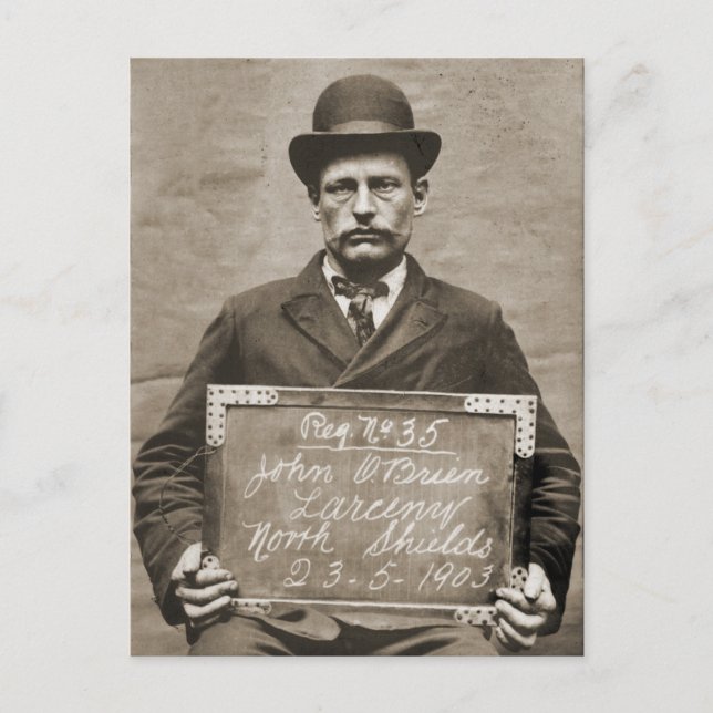 Einzigartiger antiker Dieb kriminelle Tasse Postkarte (Vorderseite)