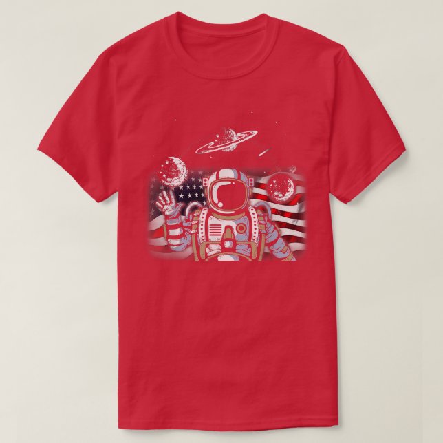 Einzigartiger Astronautenraum T-Shirt (Design vorne)