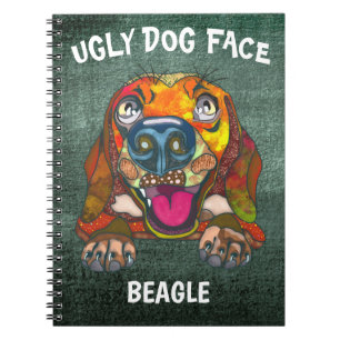 Einzigartiger Beagle hässliches Hundegesicht-Noteb Notizblock