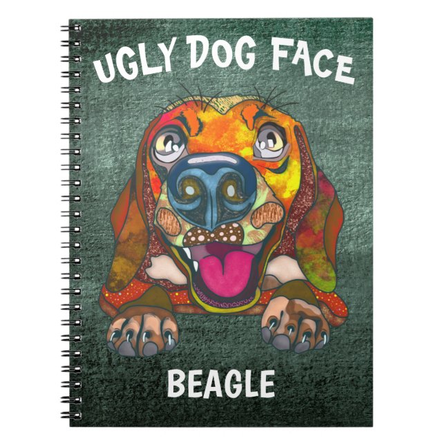 Einzigartiger Beagle hässliches Hundegesicht-Noteb Notizblock (Vorderseite)