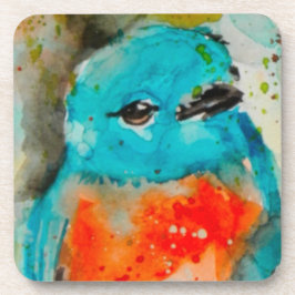 Einzigartiger Bird Watercolor Hartplastischer Unte Getränkeuntersetzer