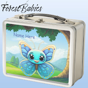 Einzigartiger Blauer Schmetterling Kids Nature Ani Metall Brotdose