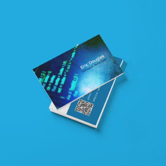 Einzigartiger Blue Software Tech Beruflich QR Code Visitenkarte