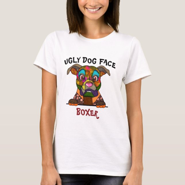 Einzigartiger Boxer Hund mit T - Shirt (Vorderseite)