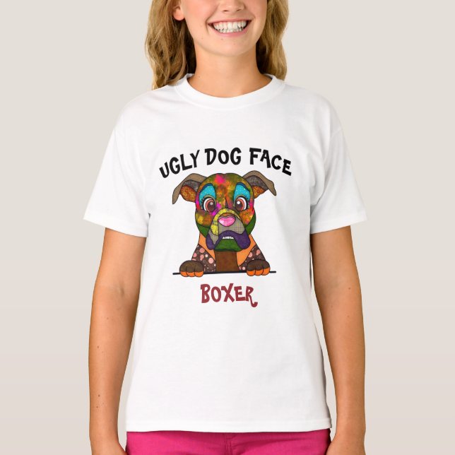 Einzigartiger Boxer Hund mit T - Shirt (Vorderseite)