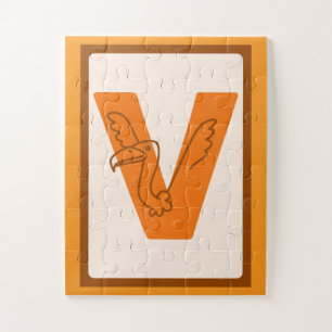🦅Einzigartiger Buchstabe "V" Geier Alphabet Kunst