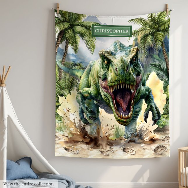 Einzigartiger Dinosaurier Blanket Personalisierter Fleecedecke (Unique Dinosaur Blanket Personalized Name for Boys)