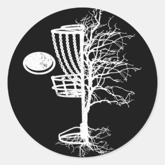 Einzigartiger Disc-Golf-Geschenkbaum Disk Frisbees Runder Aufkleber