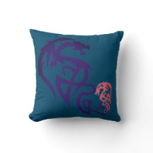 Einzigartiger Dragon Simple Blue Throw Kissen