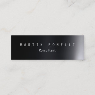 Einzigartiger dunkelgrauer Schlichter Clean Slim Mini Visitenkarte