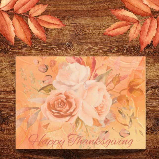 Einzigartiger Erntedank Blumengruß Feiertagskarte (Heartfelt gratitude expressed on a beautiful floral Thanksgiving Card)