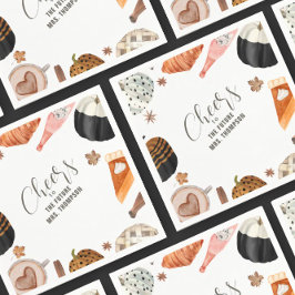 Einzigartiger Fall Painted Pumpkins Brautparty Bru Serviette