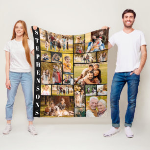 Einzigartiger Familienname 20 Foto Collage Einfach Fleecedecke