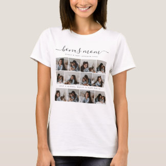 Einzigartiger Foto Collage Bonus Mama Weiße Mütter T-Shirt