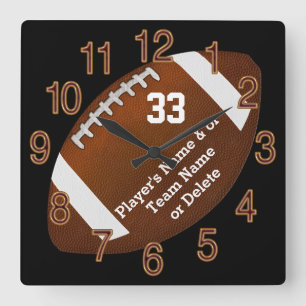 Einzigartiger Fußball-ältere Nachtgeschenke, TEX Quadratische Wanduhr