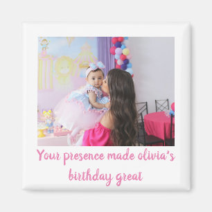 Einzigartiger Geburtstag Baby Foto Gast Dankeschön Magnet