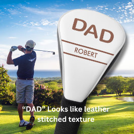 Einzigartiger gehefteter Leder Look VATER Name Bra Golf Headcover
