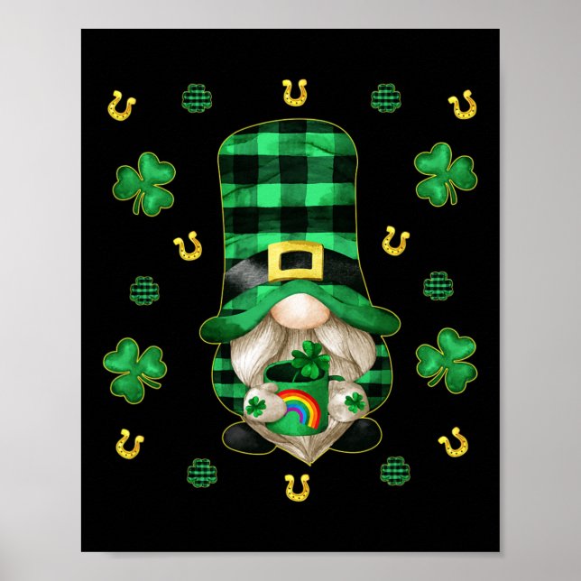Einzigartiger Gnome St Patricks Day - Niedliches B Poster (Vorne)