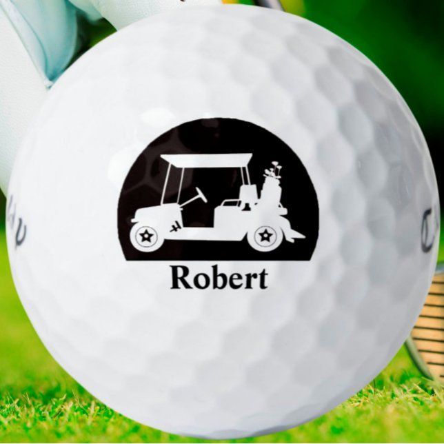 Einzigartiger Golf Cart mit Clubs Vorname Golfball (Von Creator hochgeladen)