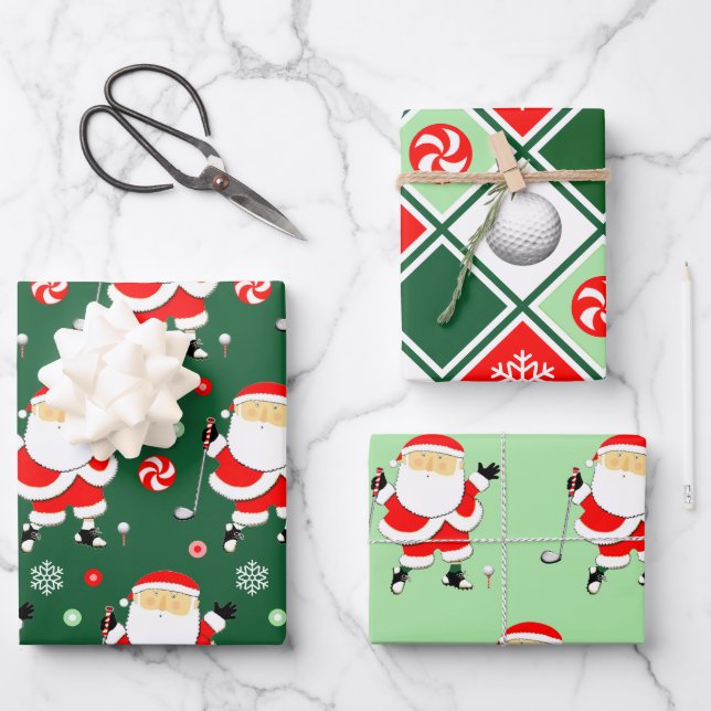 Einzigartiger Golfurlaub Geschenkpapier Set (Vorderseite)