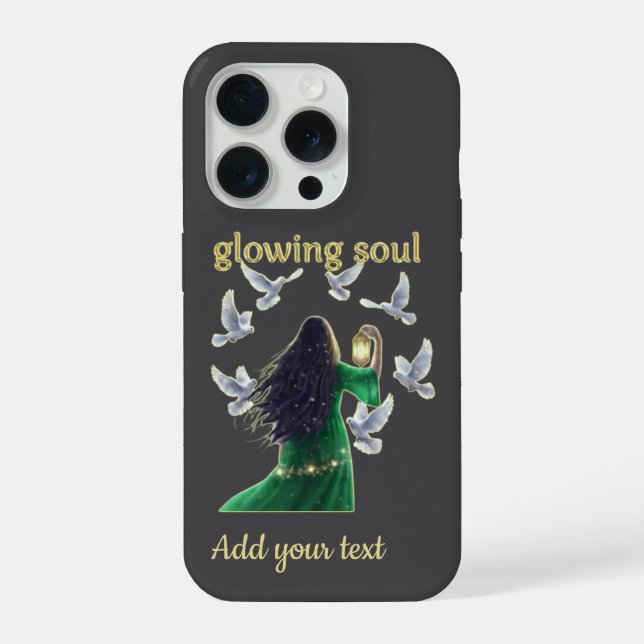 Einzigartiger grafischer spiritueller Schutz iPhone 15 Pro Hülle (Rückseite)