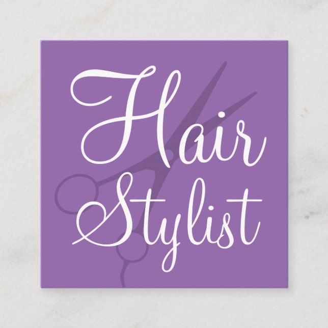 Einzigartiger Hair Stylist Quadratische Visitenkarte (Vorderseite)