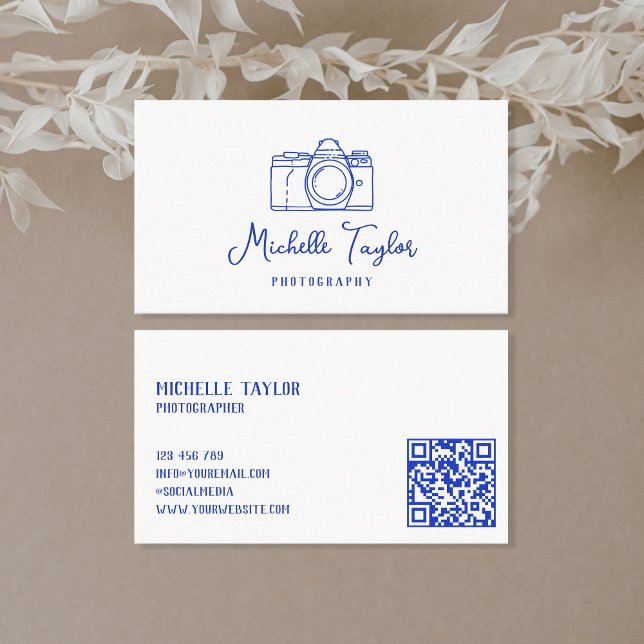 Einzigartiger handgezeichneter QR-Code der Kamera Visitenkarte (Von Creator hochgeladen)