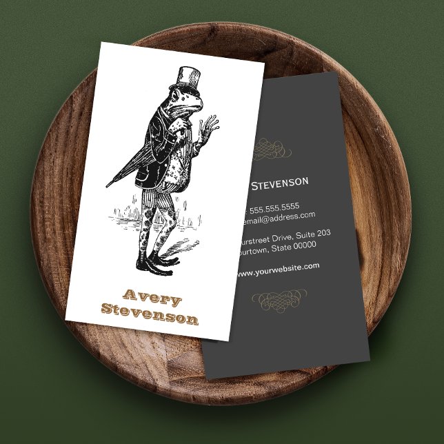 Einzigartiger Hipster Vintag Gentleman Frog Visitenkarte (Von Creator hochgeladen)