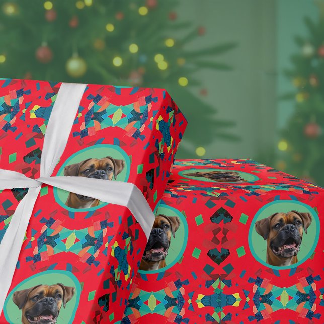 Einzigartiger Hund Foto Erstgebäck Weihnachtsmannm Geschenkpapier (Von Creator hochgeladen)