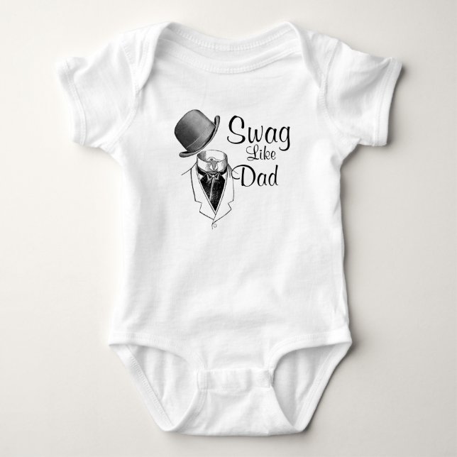 Einzigartiger Hut/Anzug-Swag Wie Vater-Strampler Baby Strampler (Vorderseite)