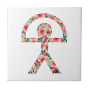 Einzigartiger Indalo Mann im Blumendesign Fliese