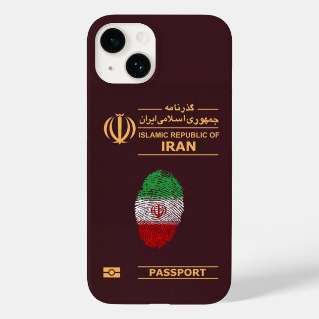 Einzigartiger Iran Reisepass Print Souvenir Case-Mate iPhone 14 Hülle (Rückseite)