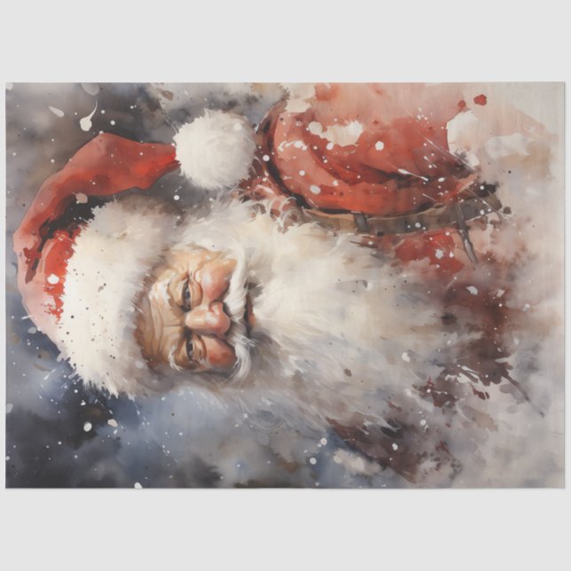 Einzigartiger klassischer Weihnachtsmann lächelt i Seidenpapier (Vorderseite)
