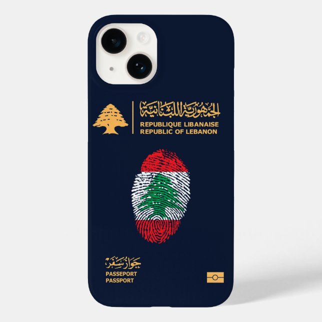 Einzigartiger libanesischer Reisepass Print Souven Case-Mate iPhone 14 Hülle (Rückseite)