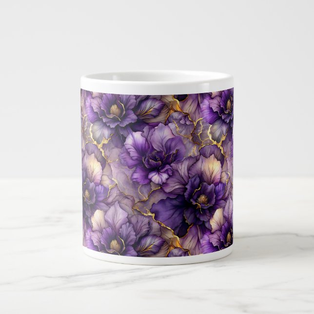 Einzigartiger Lila Blumenkohltink Jumbo Keramik Ta Jumbo-Tasse (Vorderseite)