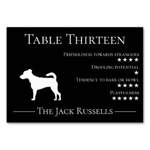 Einzigartiger lustiger Hunde-Jack Russell-Team Tischnummer
