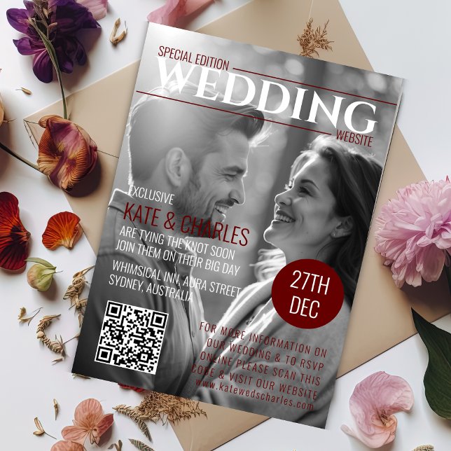 Einzigartiger Magazinstil Save the Date Einladung (Von Creator hochgeladen)