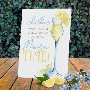 Einzigartiger Mimosa Bar Wasserfarben Lemon Stehen Sockelschild