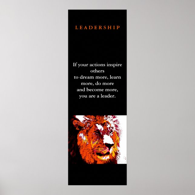 Einzigartiger Motivierend Leadership Pop Art Lion  Poster (Vorne)