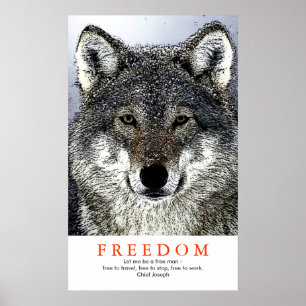 Einzigartiger Motivierend Wolf Indianersturm Poster