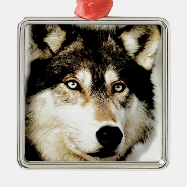 Einzigartiger Motivierend Wolf Ornament Aus Metall (Vorne)