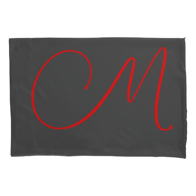 Einzigartiger Name für graue kalligraphische Monog Kissenbezug (Vorderseite)