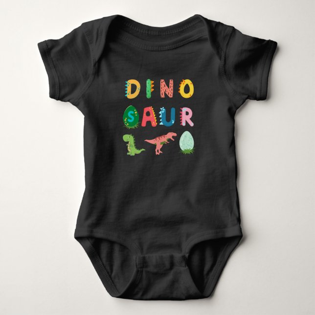 Einzigartiger niedlicher, lustiger Dinosaurier sch Baby Strampler (Vorderseite)