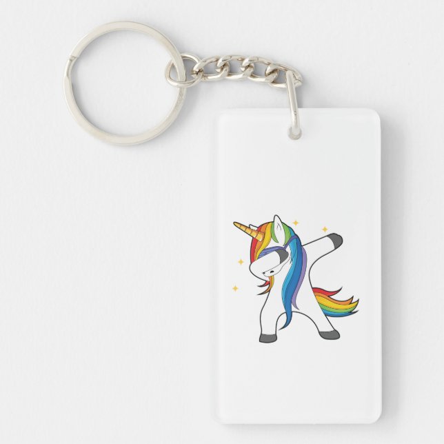 Einzigartiger niedlicher Unicorn-betupfende Schlüsselanhänger (Vorderseite)