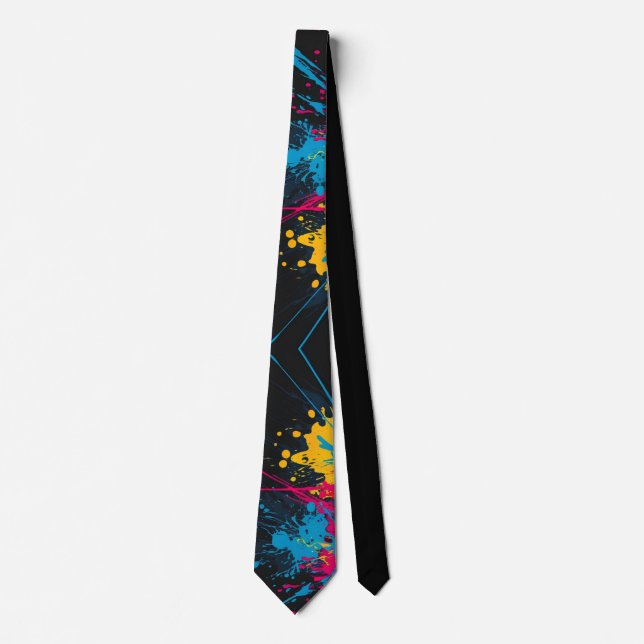 Einzigartiger Paint Spritzer Neck Tie Krawatte (Vorderseite)