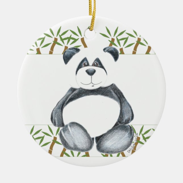 Einzigartiger Panda-Bär Keramikornament (Vorne)