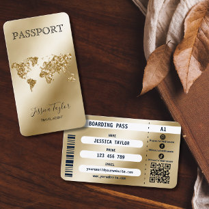 Einzigartiger Pass für Reisen Makeup World Boardin Visitenkarte