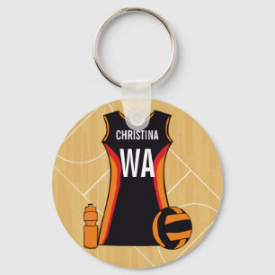 Einzigartiger Personalisierter Netball Schlüsselanhänger